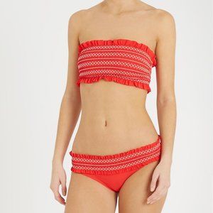 Tory Burch Red Costa Bandeau Bikini (Large Top, Small Bottoms)